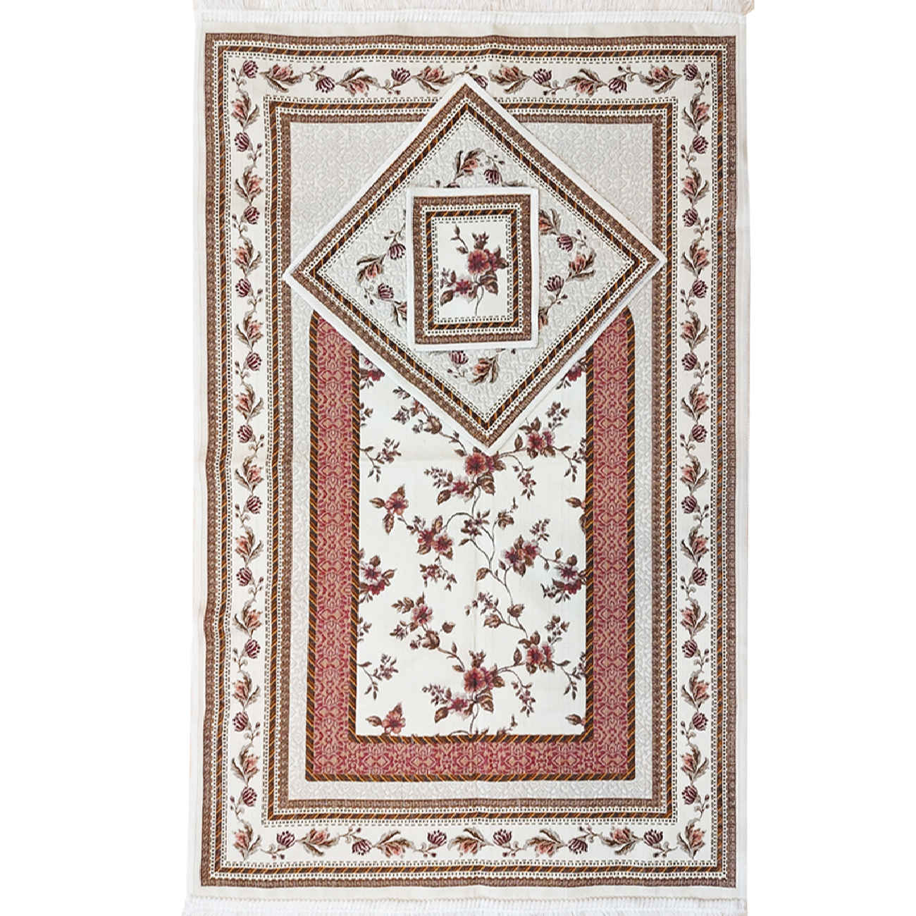 Tapis de prière islamique fin Sajadah avec design floral
