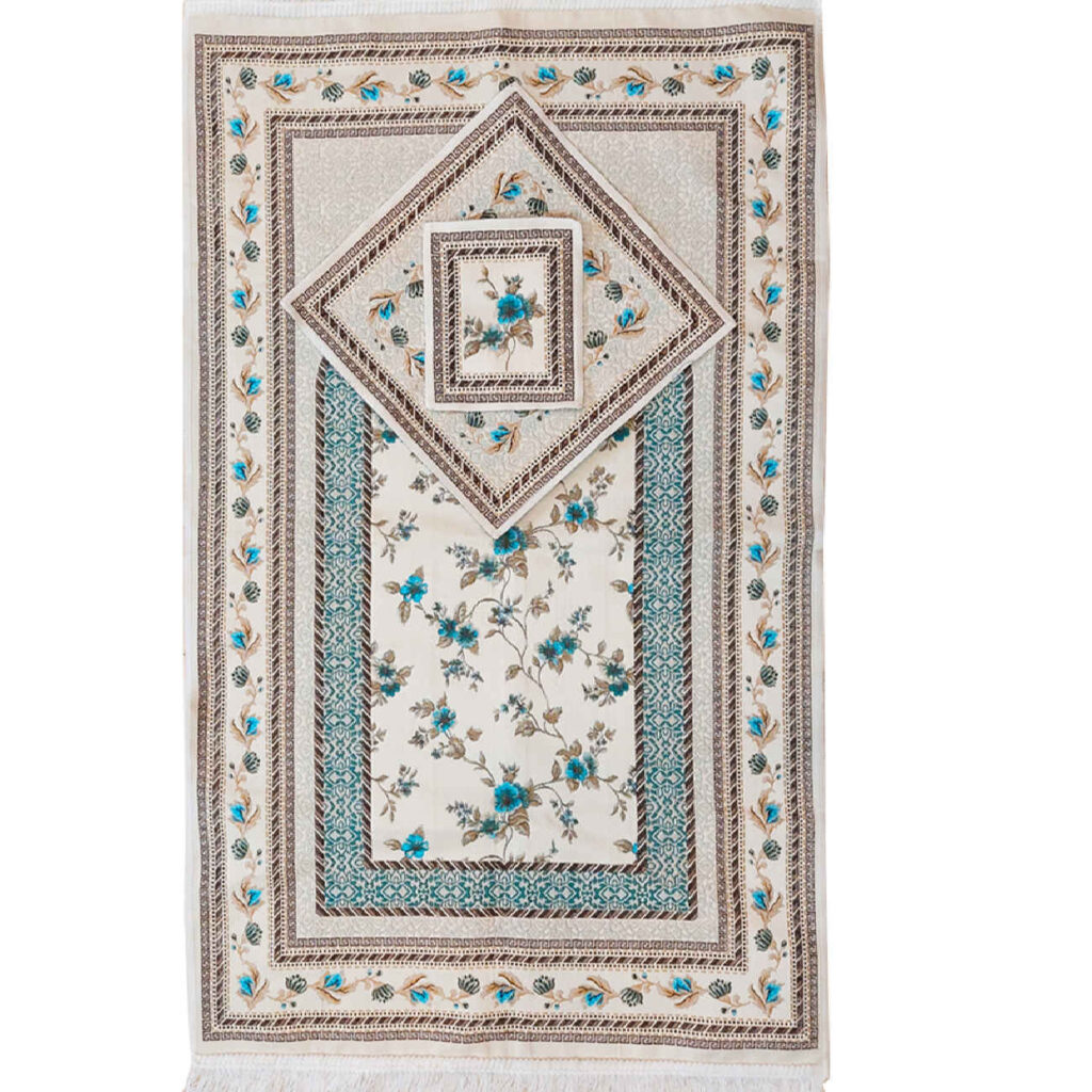 Tapis de prière islamique fin Sajadah avec design floral