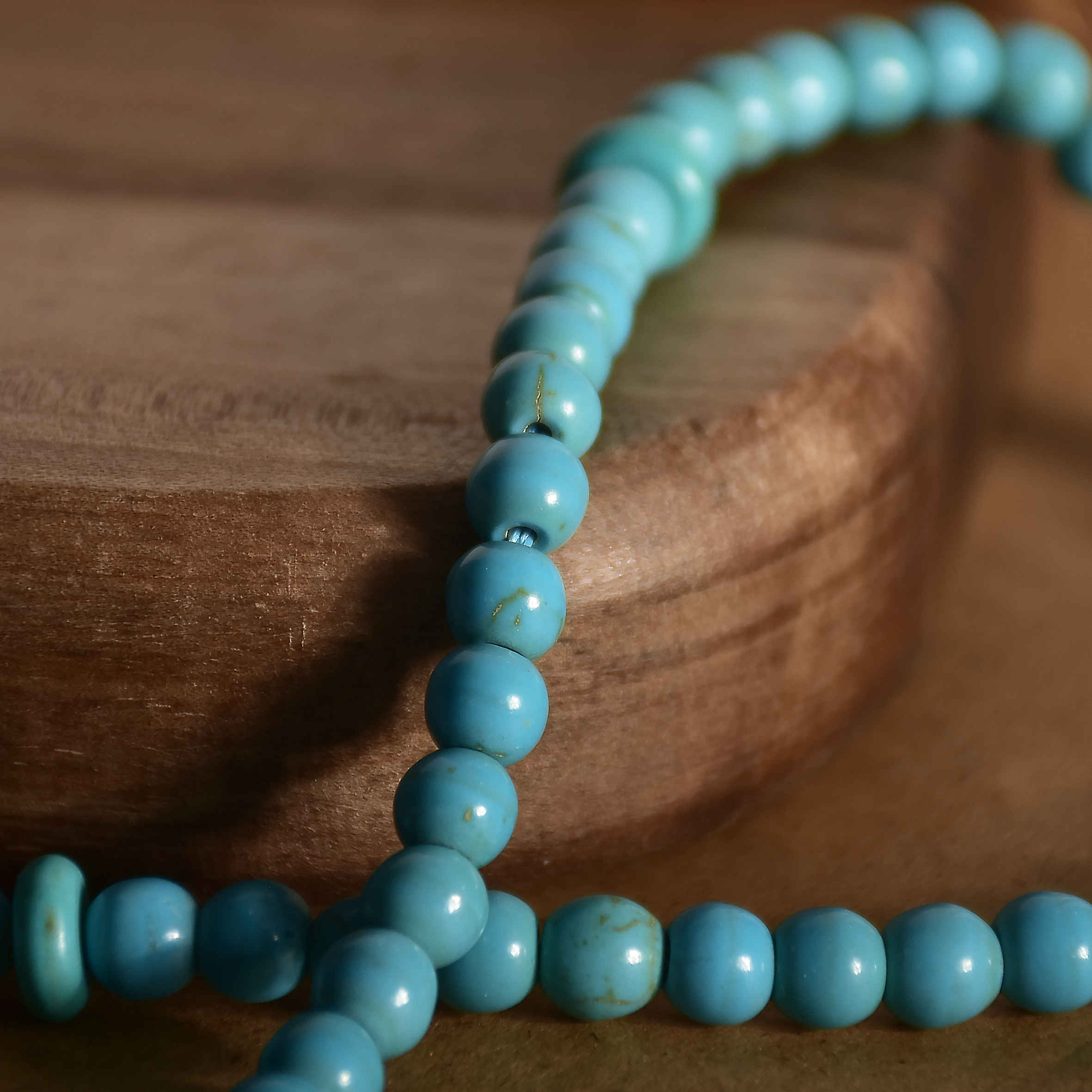 Chapelet islamique en turquoise industrielle – 33 perles de prière