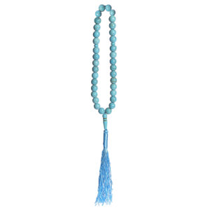 Chapelet islamique en turquoise industrielle – 33 perles de prière