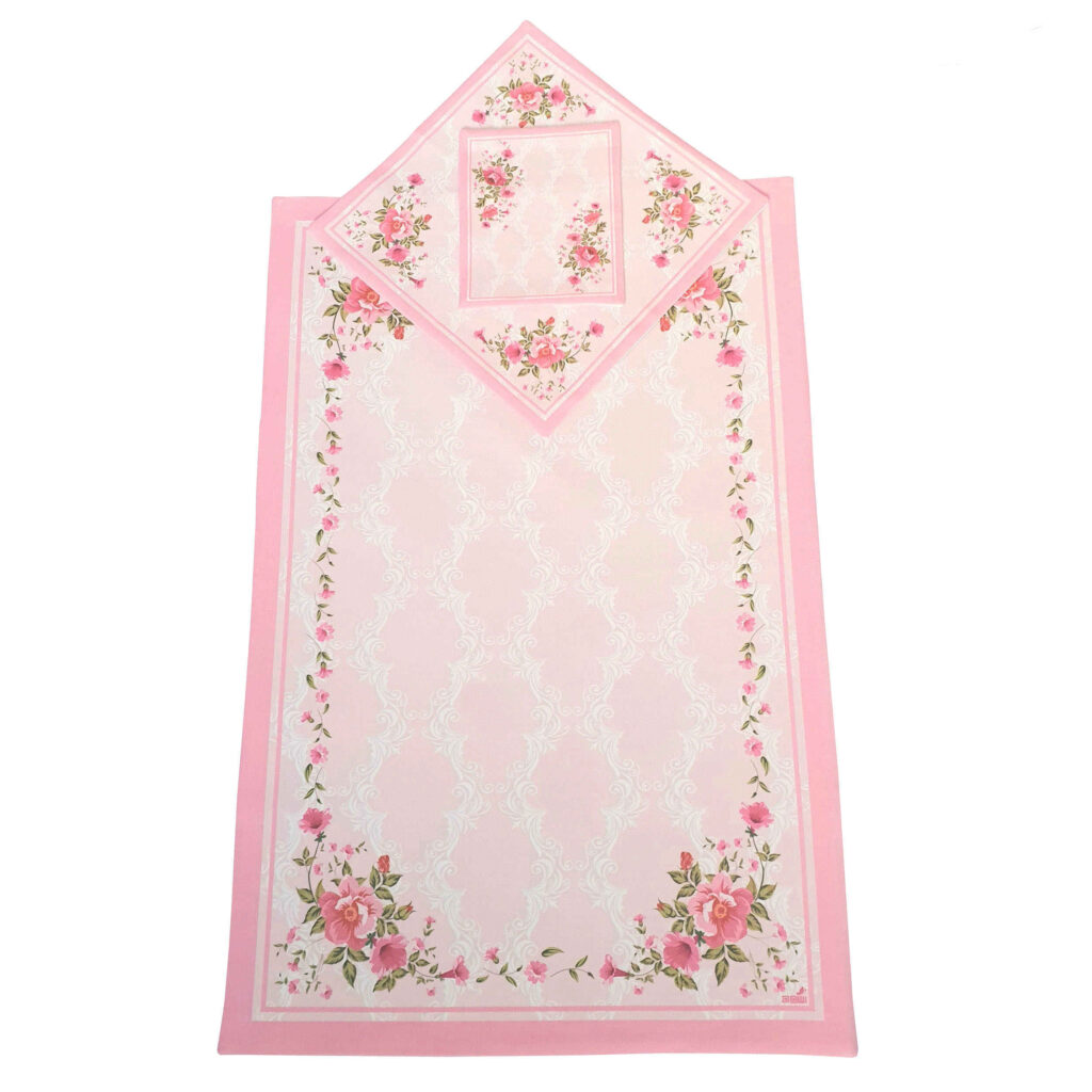 Tapis de Prière Islamique Fin en Velours avec Motif Floral