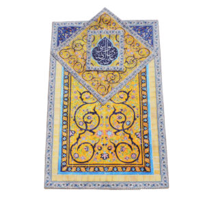 Tapis de Prière Islamique Fin en Velours avec Motif Haram-e Razavi