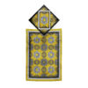 Tapis de Prière Islamique Fin en Velours Jaune avec Motif Eslimi Traditionnel
