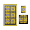 Tapis de Prière Islamique Fin en Velours Jaune avec Motif Eslimi Traditionnel
