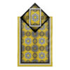 Tapis de Prière Islamique Fin en Velours Jaune avec Motif Eslimi Traditionnel
