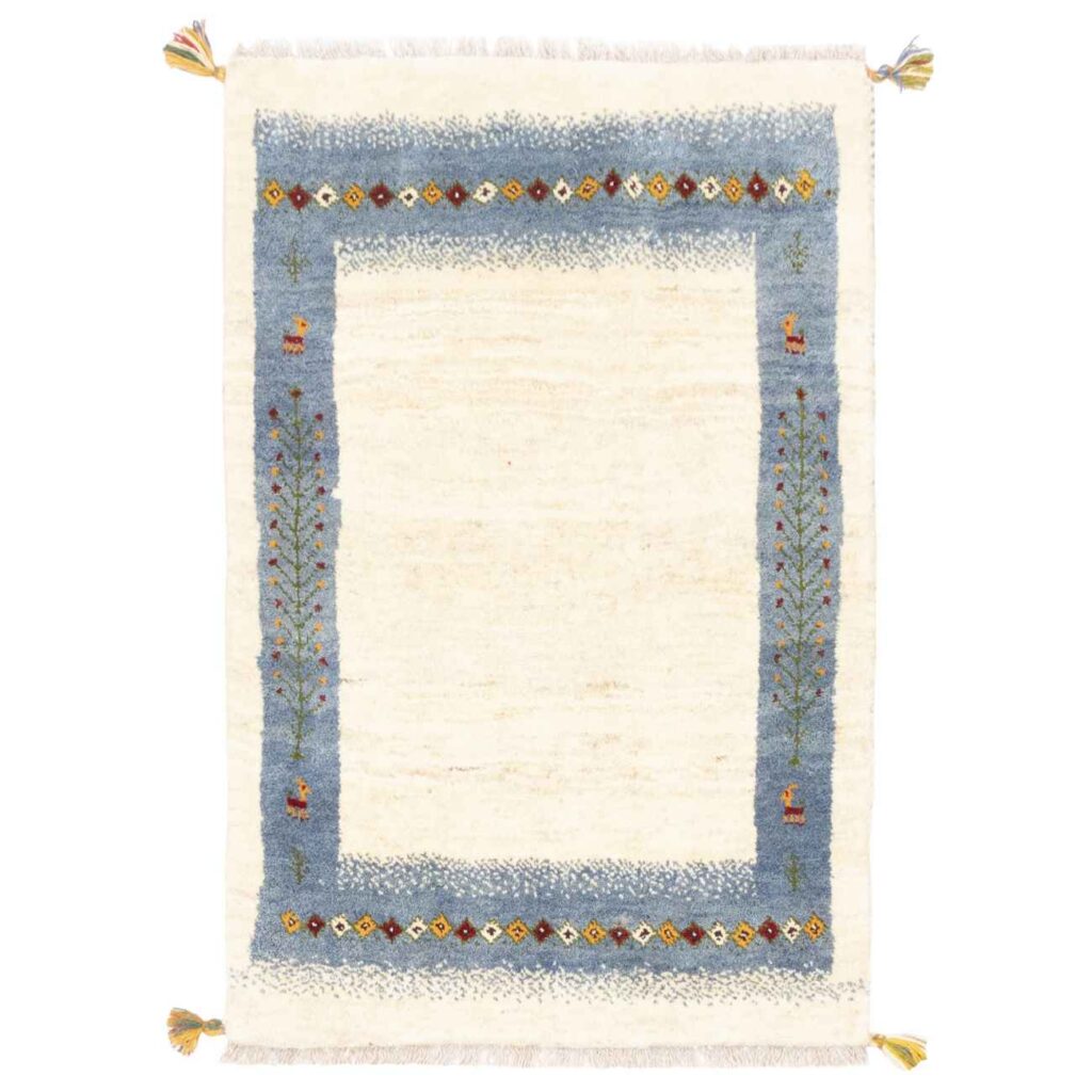 Tapis en laine Gabbeh persan tissé à la main en Fars Kashkuli