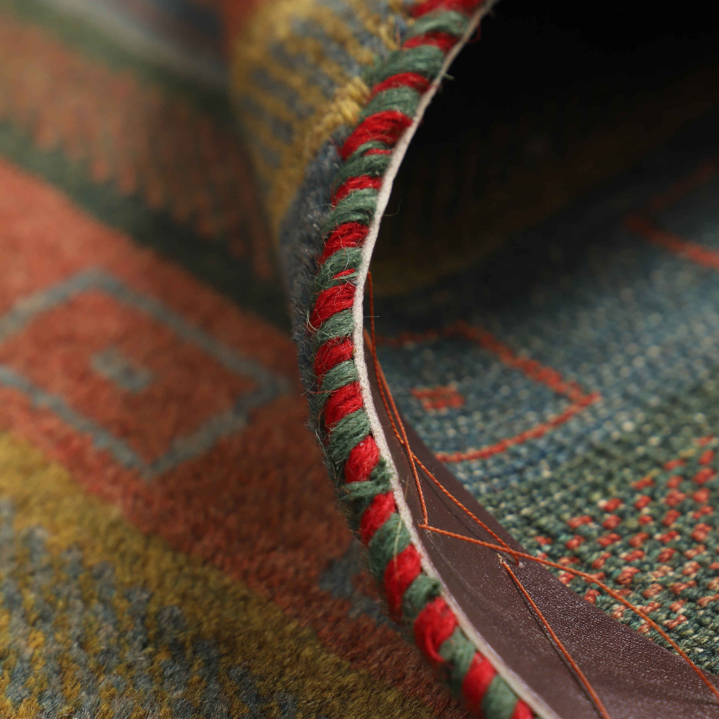 Tapis en laine Gabbeh persan tissé à la main en Fars rayé