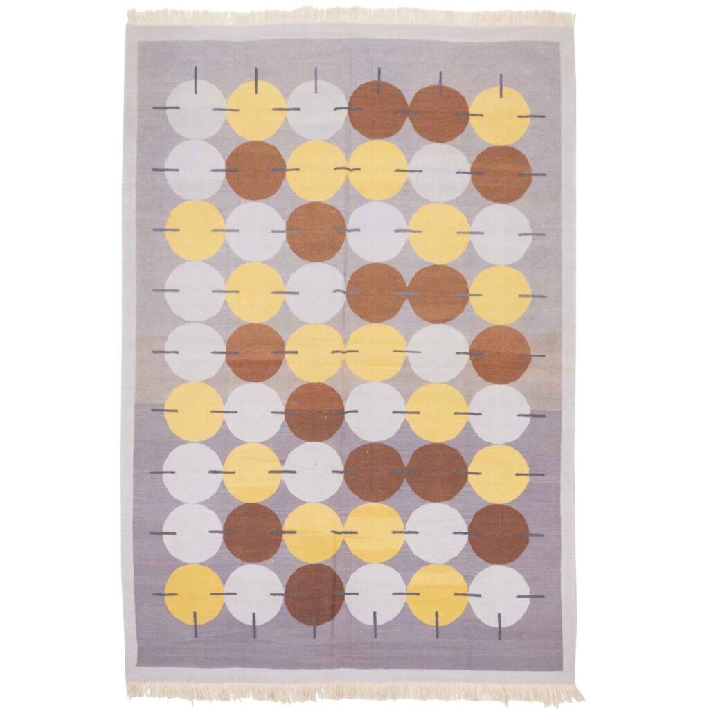 Tapis en laine Kilim persan tissé à la main en Fars design géométrique