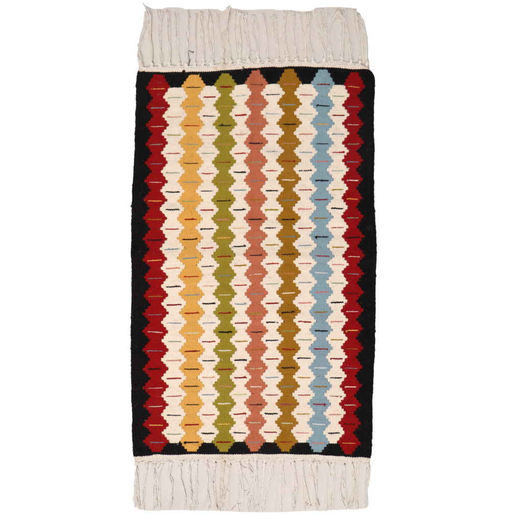Tapis en laine Kilim persan tissé à la main en Fars design géométrique
