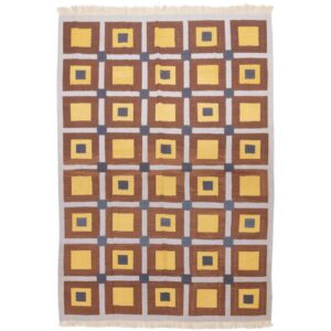 Tapis en laine Kilim persan tissé à la main en Fars design géométrique