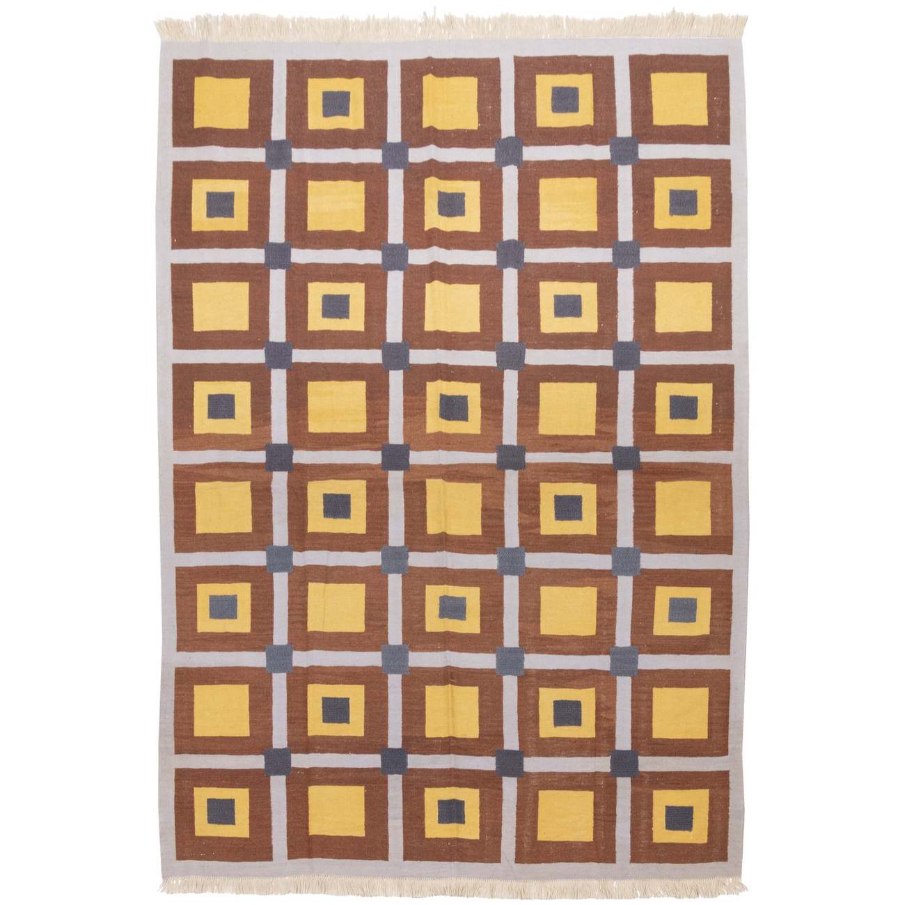 Tapis en laine Kilim persan tissé à la main en Fars design géométrique