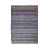 Tapis en laine Kilim persan tissé à la main avec rayures bleues