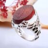 Bague en argent Aqeeq yéménite islamique pour hommes - Man Yattaqillah