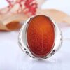 Bague en argent Aqeeq yéménite islamique pour hommes - Man Yattaqillah