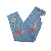 Jeans Mom Brodés avec Design Floral pour Femme