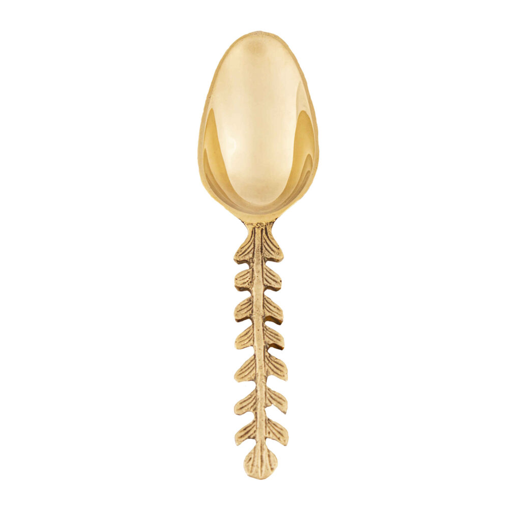 Cuillère de service à noix en laiton pour bol