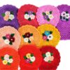 Gant de bain tissé à la main avec motif floral (5x)
