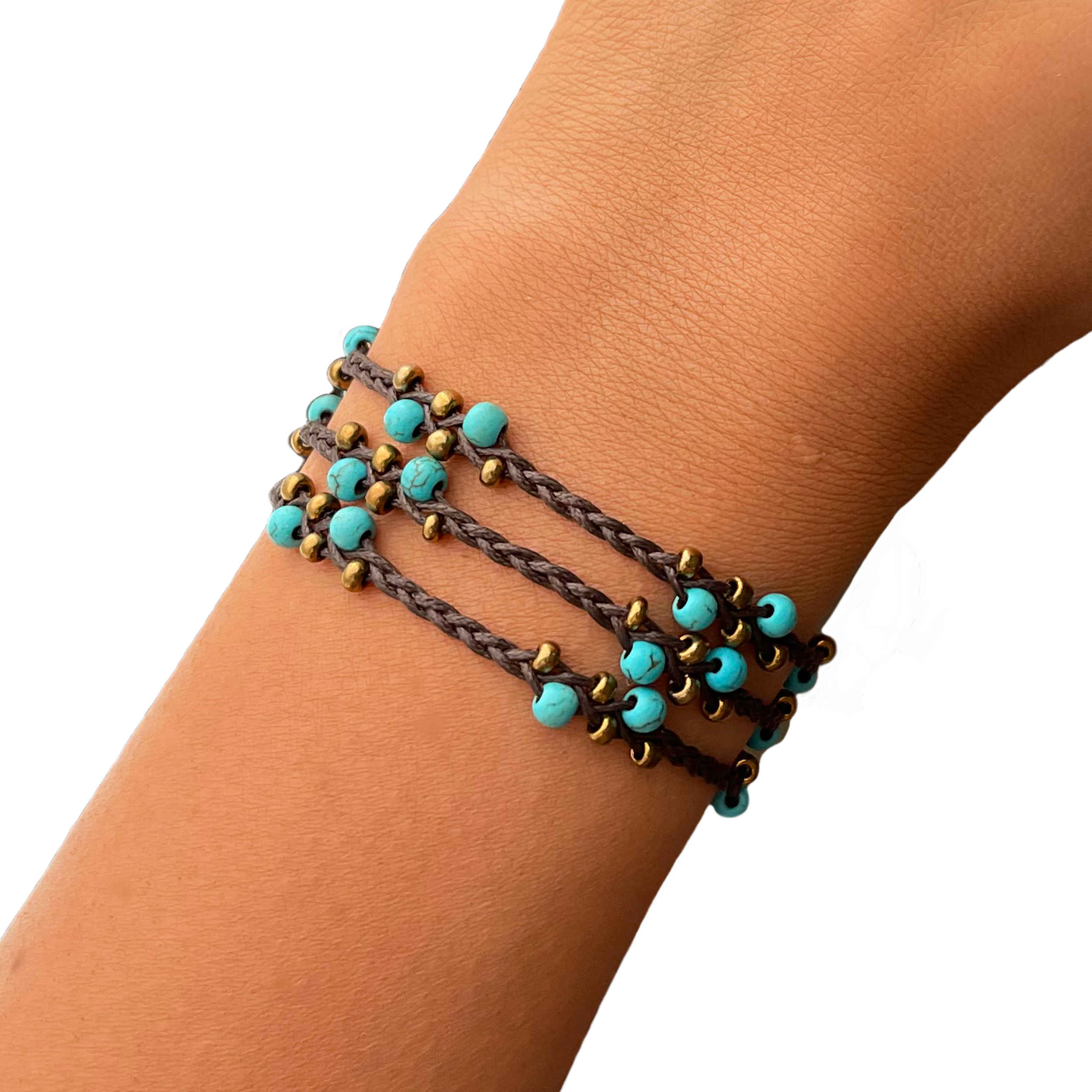 Bracelet Perlé pour Femme – Design Turquoise