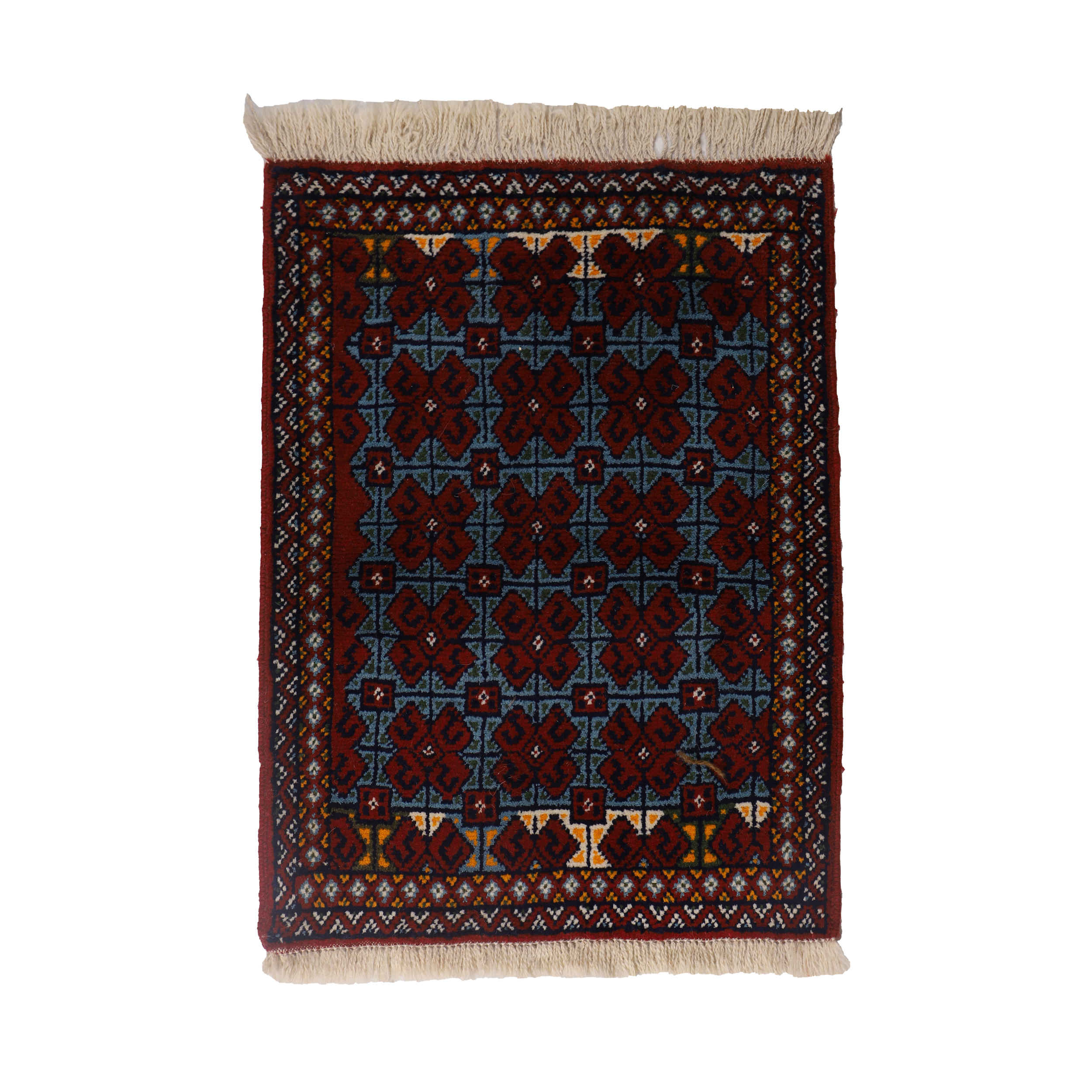 Tapis persan avec laine authentique noué à la main à Khorasan géométrique