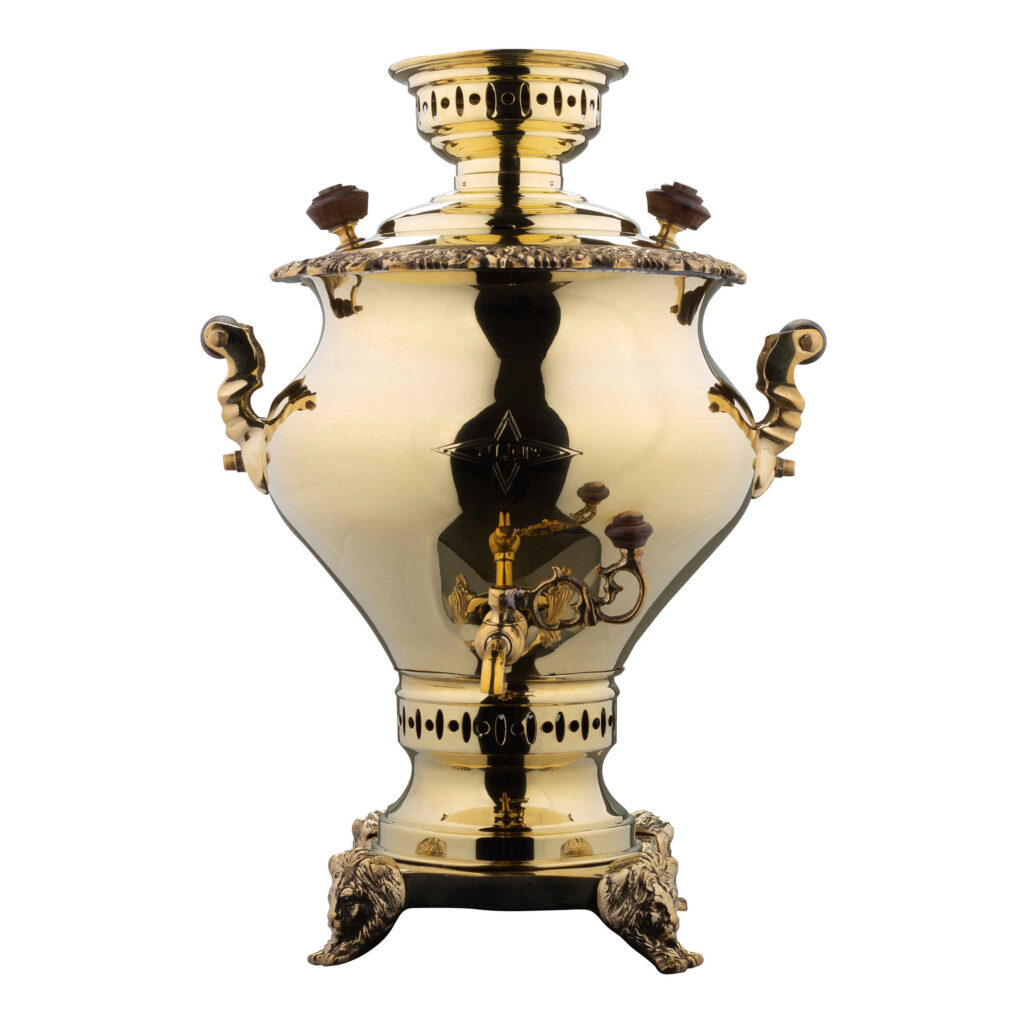 Samovar en laiton persan décoratif pour thé à charbon, 3,5 litres