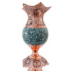Bougeoir en cuivre persan fait à la main - Incrustation de turquoise (2x)