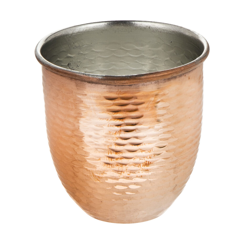 Tasse persane en cuivre - Fabriquée à la main avec anse pour boissons froides - Martelée