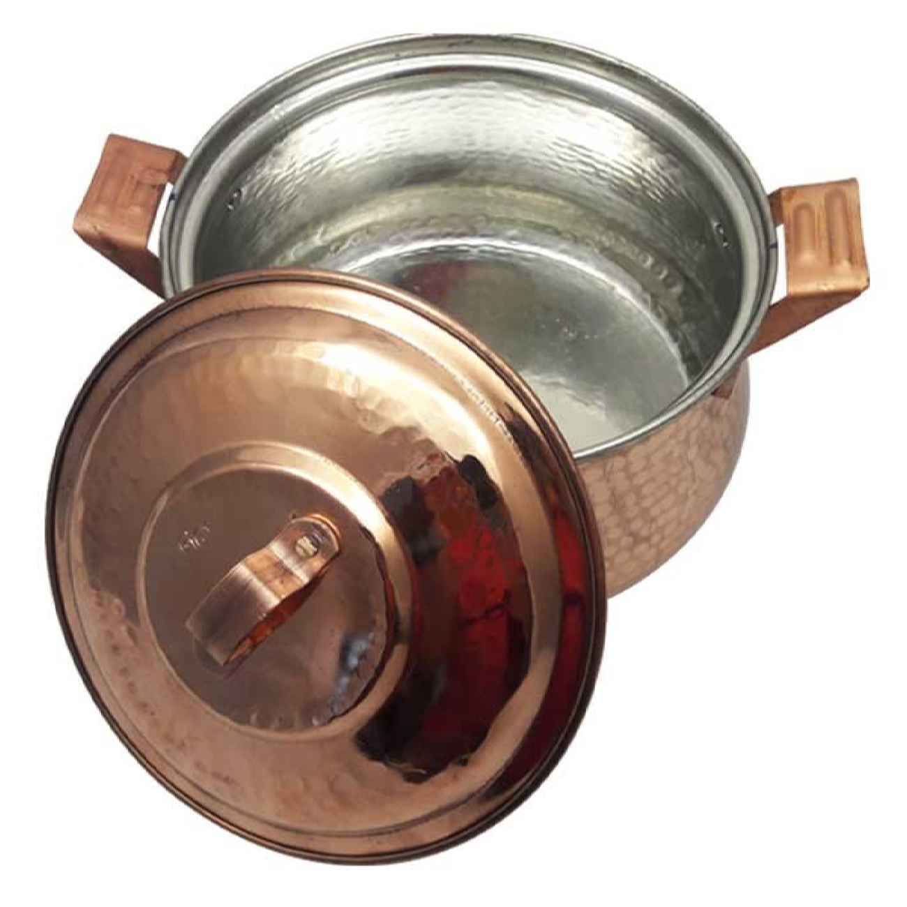 Marmite persane en cuivre – Modèle de cuisson traditionnel martelé Hamoon