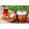Sucrier persan artisanal en cuivre avec couvercle - Martelé Design Grenade