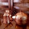 Sucrier persan artisanal en cuivre avec couvercle - Martelé Design Grenade