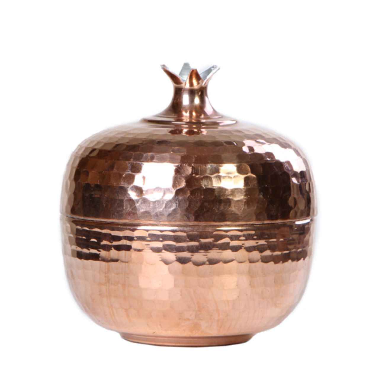 Sucrier persan artisanal en cuivre avec couvercle - Martelé Design Grenade