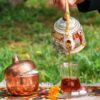 Sucrier persan artisanal en cuivre avec couvercle - Martelé Design Grenade