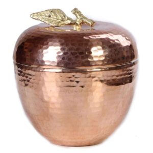 Sucrier persan artisanal en cuivre avec couvercle – Martelé Design Pomme