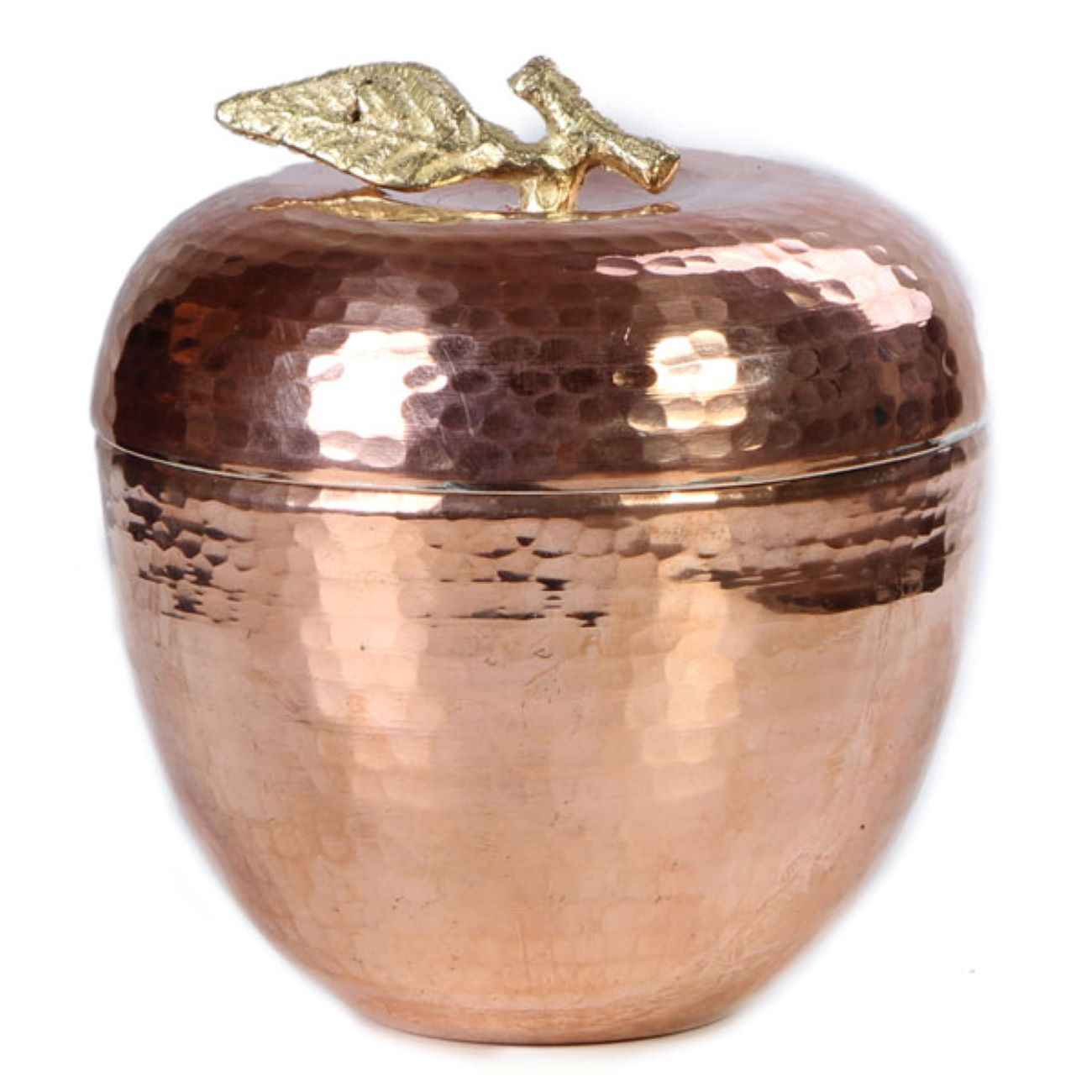 Sucrier persan artisanal en cuivre avec couvercle - Martelé Design Pomme