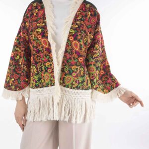 Manto persan brodé pour femmes avec design Paisley