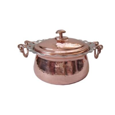 Marmite persane en cuivre – Style de cuisson traditionnel martelé Y576