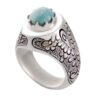 Bague en Argent Persan Faite Main pour Homme avec Turquoise de Neyshabur