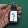 Porte-clés en cuir persan - Design poème de Rumi