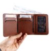 Portefeuille trifold en cuir persan fait main - Modèle pliant