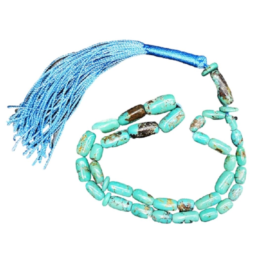 Chapelet turquoise de Neyshabur – 33 perles artisanales