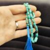Chapelet turquoise de Neyshabur – 33 perles artisanales
