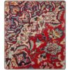 Tapis Persan Vintage Patchwork Noué à la Main Traditionnel Rouge