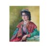 Peinture d’art persane Qajar originale : Huile sur toile, portrait de fille Qajar