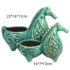 Bougeoir en poterie persane fait main avec design de cheval