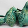 Bougeoir en poterie persane fait main avec design de cheval