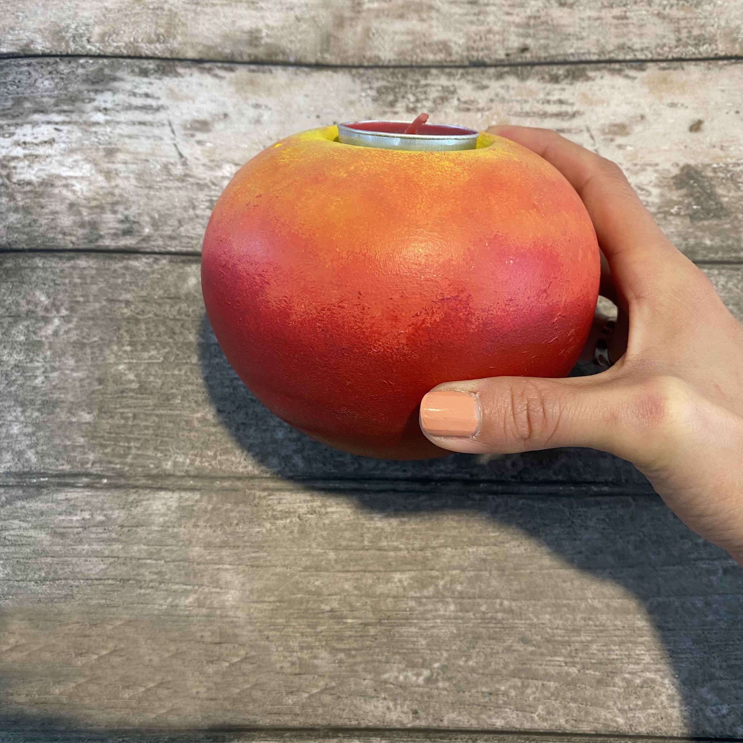 Bougeoir en poterie persane fait main avec design de pomme