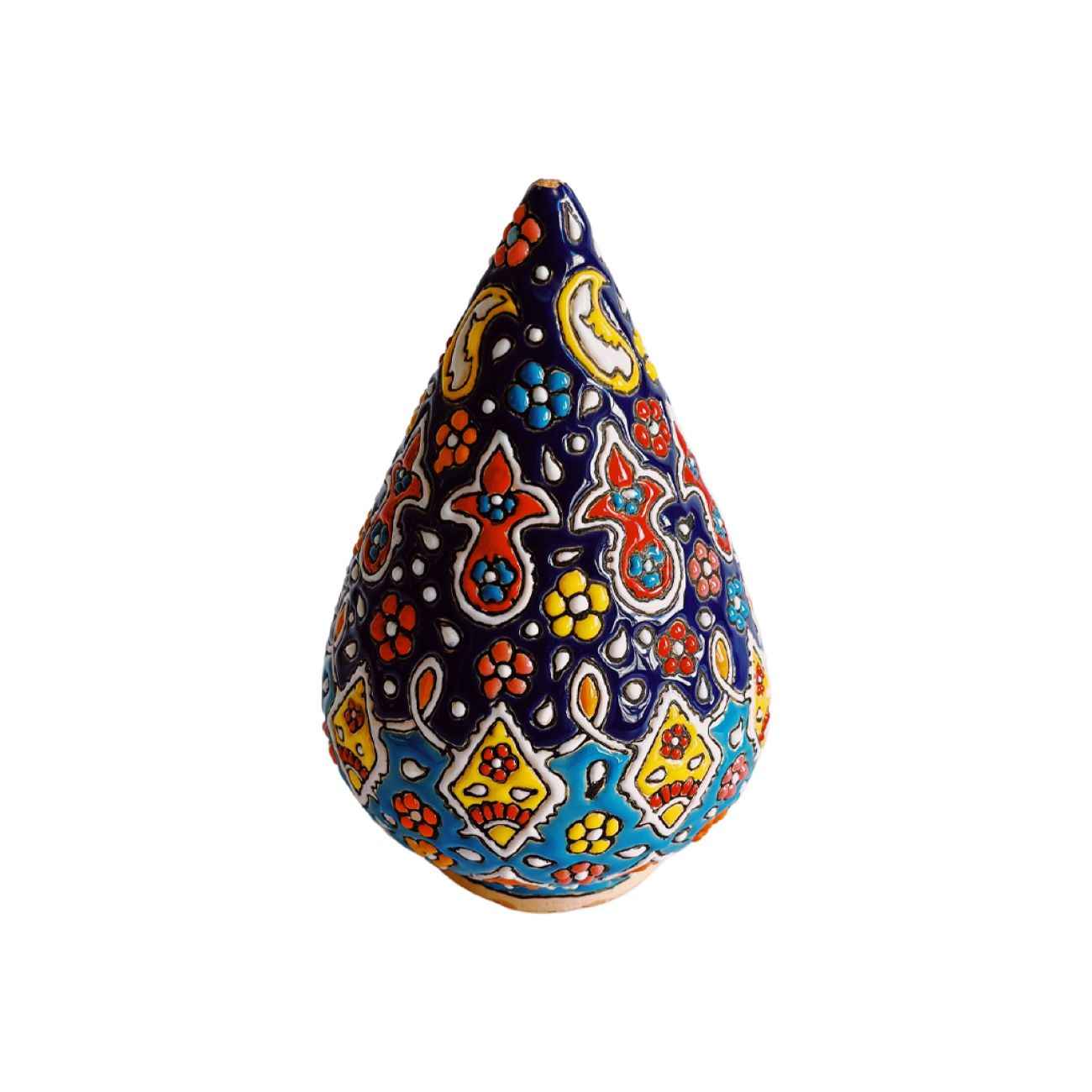 Bougeoir en poterie persane fait main avec minakari et design artistique