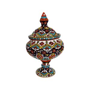 Sucrier en Poterie Persane Fait Main avec Couvercle – Minakari Émaillé