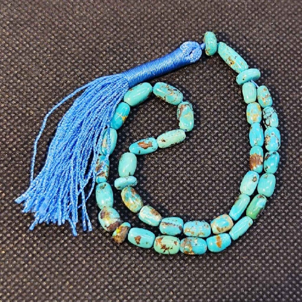 Chapelet turquoise de Neyshabur – 33 perles de prière artisanales
