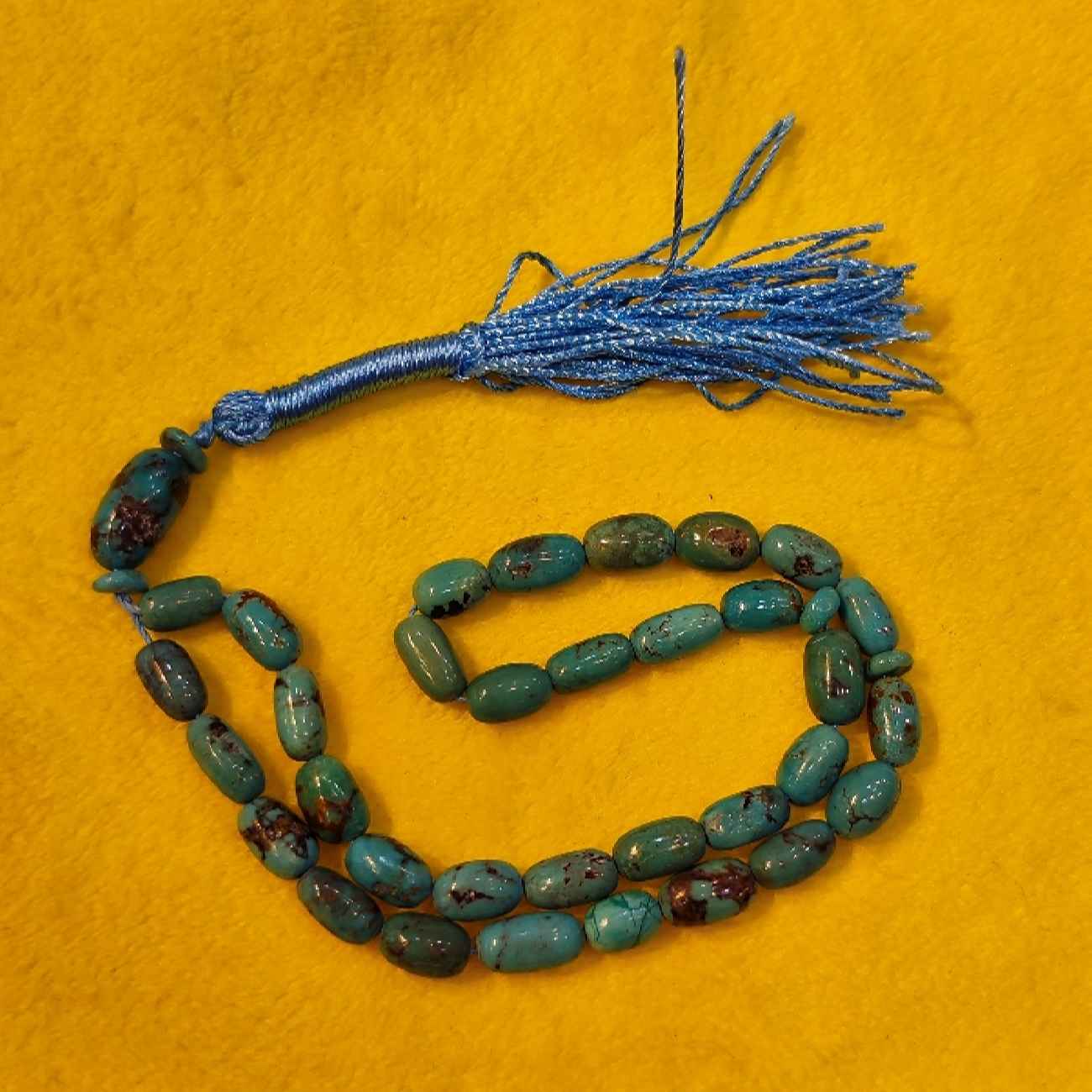 Chapelet turquoise de Neyshabur – 33 perles de prière artisanales