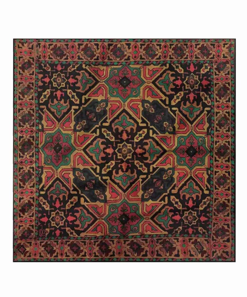 Foulard Miniature Marron pour Femme - Modèle Persan Naghshineh